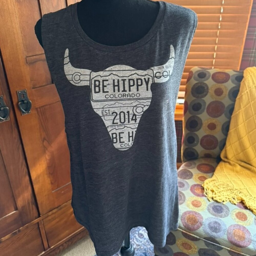 Be Hippy Colorado Graphic Muscle Tank, Size XL